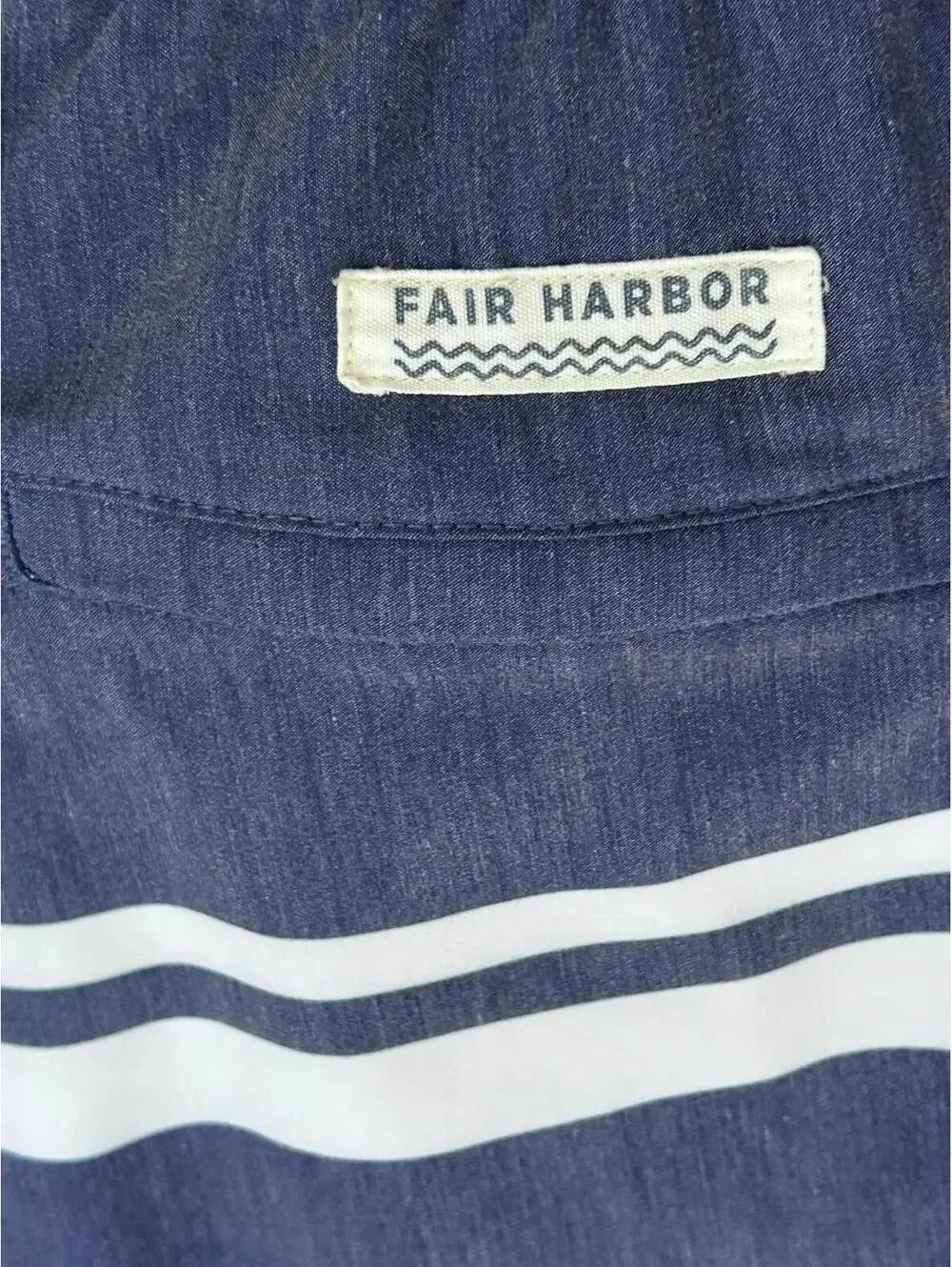 Fair Harbor Mens Swim Trunks Blue Striped Lined Board Shorts XXL